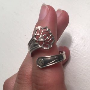 Alex and Ani Lotus Peace Petals Spoon Ring